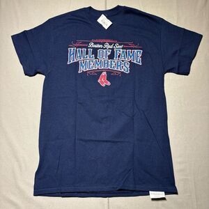Boston Red‎ Sox Hall of Fame T Shirt Men's M Short Sleeve Navy Crew Neck Cotton